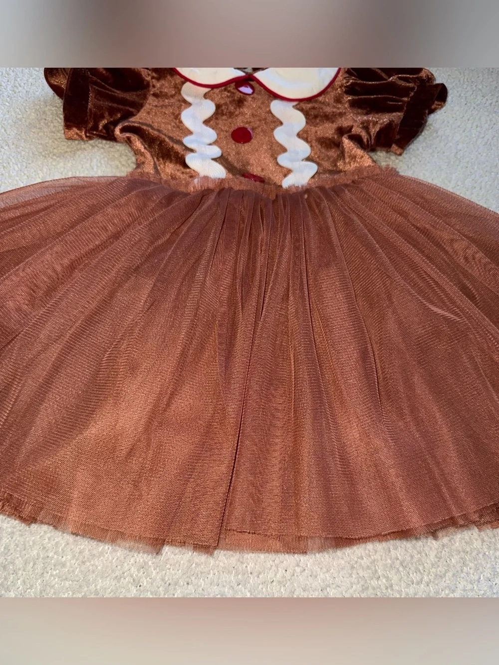 Taylor Joelle Velvet Gingerbread Christmas Dress Size 2